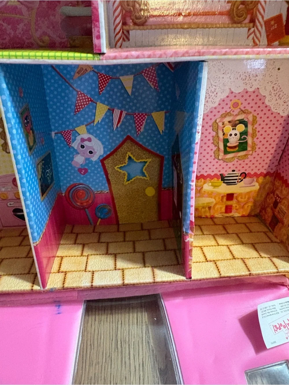 Kids Pink & Orange Playhouse Carry Case for Dolls